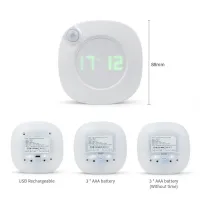 Novelty PIR Motion Sensor LED Digital Wall Clock Magnet Hang Clock Night light Two lights Colors Change for Toilet Bedroom lamp