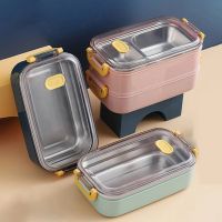 ✉☊ Office Picnic Bento Box Stainless Steel Portable Bento Lunch Box For Kids School Children Salad Fruit Food Storage Container Box