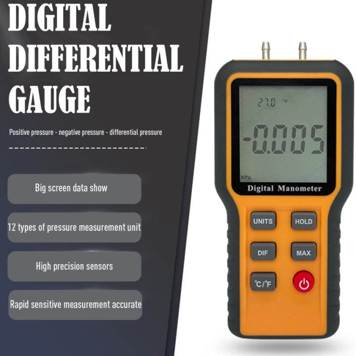 【Ready Stock】Digital Pressure Meter LCD Display ℃ ℉ Can Switch 12