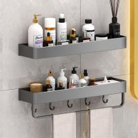 Gray Bathroom Corner Shelf Bathroom Shelf Wall Shelves Shelf Aluminum Wall Mounted Black Aluminum Kitchen Storage Holder