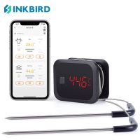 INKBIRD อัปเดต IBT-2X เครื่องวัดอุณหภูมิเนื้อบลูทูธพร้อมหัววัดคู่เทอร์โมมิเตอร์อาหารแบบไร้สายและตัวจับเวลาการแจ้งเตือนสำหรับย่างรมควันเตาอบ