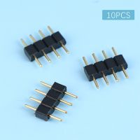 10Pcs 4 Pin RGB Connector Adapter Pin Male Type Double 4Pin For RGB 5050 3528 LED Strip DIY Colorful Lights Insert Connector