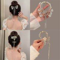 แฟชั่นดอกไม้พู่คลิปผมผู้หญิง Hairpin Rhinestone เพิร์ลสาวหางม้าหัวเข็มขัดอุปกรณ์เสริมผม