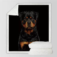 ผ้าห่มเตียงโซฟาผ้าห่มนุ่มและอบอุ่น Rottweiler สนุกพิมพ์ 3D ผ้าห่มปกขนสัตว์ผ้าห่ม J18