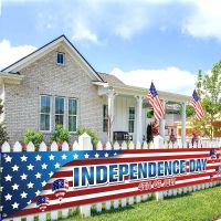 Happy 4th of July Banner Independence Day Patriotic Party Decoration National Yard Sign Memorial Fourth Supplies Decoration Banners Streamers Confetti