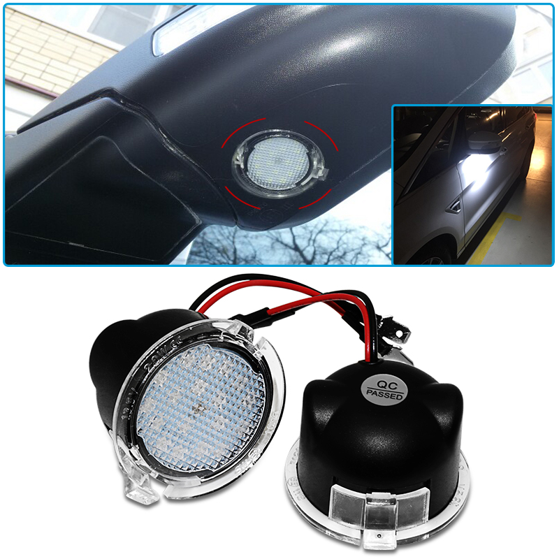 Kaizen 2 Pcs OEM Fit Super Bright LED Laser Ghost Shadow CREE Door Step Courtesy Welcome Light Lamps For Audi A4 A6 R8 Q3 CAN-bus No Error Logo S Line 