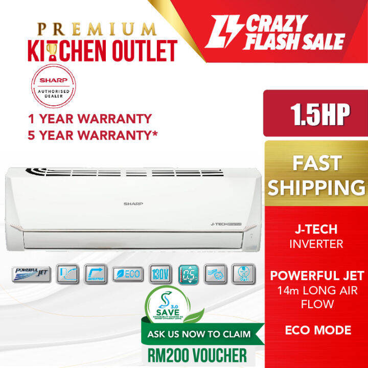【Installation】Sharp J-Tech Japan 1.5HP R32 Inverter Air Conditioner ...
