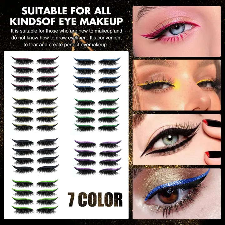 LE Fake Eyelash Eye Makeup Sticker Set Reusable Eyeliner And Eyelash