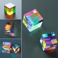 Uhฮาน้ำผึ้งOptical Glass X-Cube Dichroic Cube Prism RGB Combiner Splitterของขวัญเพื่อการศึกษา