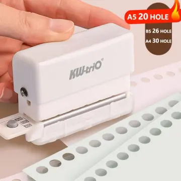 Powerful 0102 double-hole puncher binding machine loose-leaf clip small  student round hole ring hole manual 2-hole porous two-hole puncher a4 file  paper book puncher office stationery