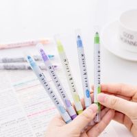 หลายสีคู่ปากกาเน้นข้อความ Pastel เครื่องหมายของเหลว Fluorescent Highlighters วาดสีน้ำปากกาโรงเรียน