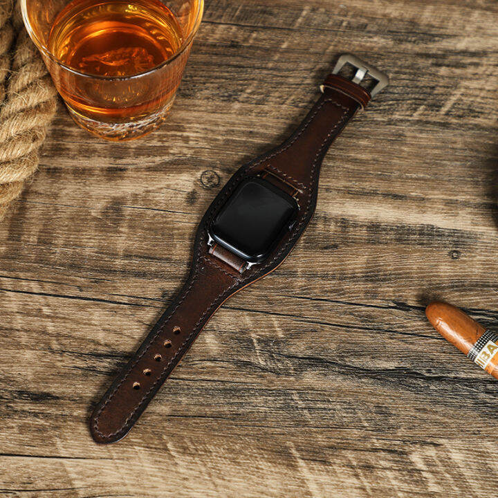 Apple watch luxury leather band Clearance