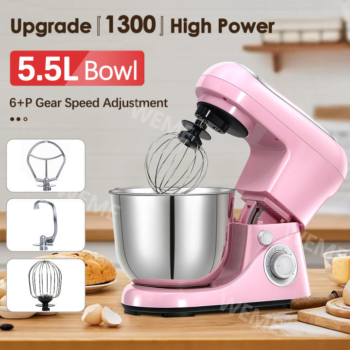 Upgrade 5.5L Electric Stand Mixer for baking (1300W) Multifunction