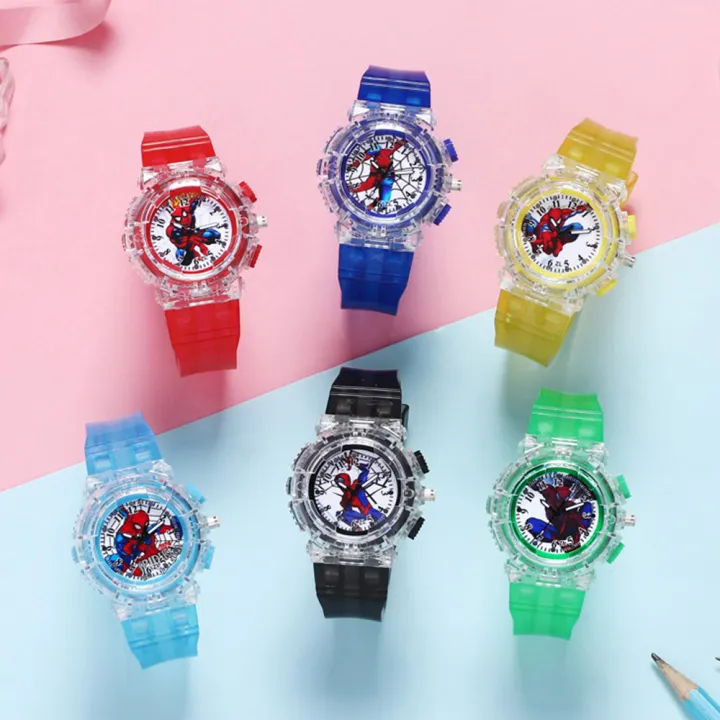 sanhe Cartoon Anime Multicolor LED Colorful Flashing Light Quartz Watch ...