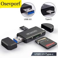 Pembaca Kartu 3 In 1 Universal Tipe C USB Mikro USB Ke Adaptor OTG USB TF SD Mikro Memori Pintar Pembaca Kartu Microsd untuk iPad PC