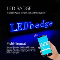 ป้ายดิจิตอลไฟ LED บลูทูธ,ป้ายชื่อตั้งโปรแกรมได้แบบ DIY ชาร์จ USB ได้หลายภาษาโมดูลป้ายไฟม้วนที่ทนทาน