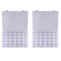 2X 30 Grids Storage, Tools Containers Plastic Bead Organizer Diamond Embroidery,Box Only