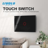 [HOT GELLXKOWOIGHIO 527] LIVOLO US มาตรฐาน1Gang Wall Touch Sensor แผงควบคุม SwitchCrystal GlassAC110 220VBacklight Dispaly