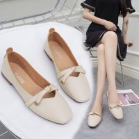 ☃ Size 35-43 large size womens shoes spring and autumn low-top Korean style student thick heel single shoes sweet grandma shoes 41 lazy shoes 42