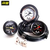 เกจวัดแรงดันน้ำมันเชื้อเพลิง หน้าเรกูเลต วัดแรงดันปั้มตฺิ๊ก Racetech _ Fuel Pressure Gauge 0-100 Psi หน้าน้ำมัน ขาจับ สายน้ำมัน ฟิตติ้ง