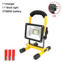 【 Battery】Original Re-Chargeable ไฟฉาย30W 24LED 24000LM Floodlight ไฟ5 Charger