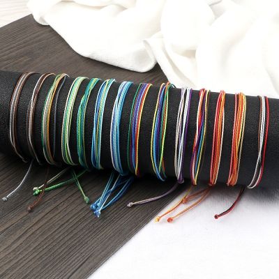 Fashion 13 Styles Colorful Wax Line Braided Bracelet Women Men Adjustable Bangles Jewelry Gift for Friend Charm Couple Pulsera