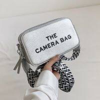 Fashion Camera Bags Womens Handbag Crossbody Letter Print Chest Pack PU Leather Silver Tote Small Messenger Bags Square Purses