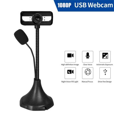 ZZOOI Webcam 480P Full HD 1080P with External Microphone Camara Stand for Laptop Desktop Video Calling for Youtube Recording Web Cam