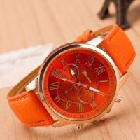 Bbyter New Fashion Geneva Women Leather Band Stainless Steel Quartz og Wrist Watch