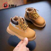 DIMI 2021 Autumn Baby Boots Boy Girl Microfiber Leather Infant Martin Shoes Flat Non-Slip Ankle 0-3 Year Toddler Boots