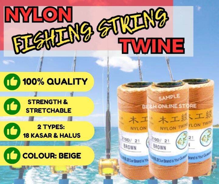 Nylon Fishing String Twine Benang Nilon Kait Ikan Netting Kasar Halus