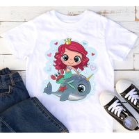 T-Shirt For Girls Cute Little Girl Kiss Butterfly Cartoon Print Baby Tshirts Summer Fashion Kids Clothes