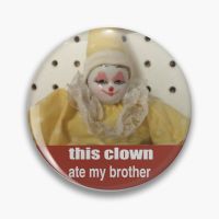 This Clown Ate My Brother  Soft Button Pin Collar Funny Women Lover Cute Lapel Pin Metal Fashion Creative Cartoon Decor Hat Fashion Brooches Pins