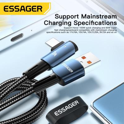 7A 100W Fast Charging Cable 90 Degree Elbow Usb Type C Cable 480Mbps Data Cables 1/2/3m Data Cord For Xiaomi Huawei Samsung Cables  Converters