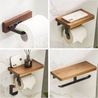 TI-EW Toilet Paper Holder ติดผนัง แบบหนา งานไม้ วัสดุเกรดพรีเมียม Luxury Design สีวอลนัท