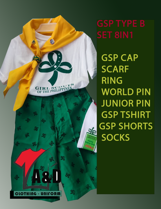 GIRLSCOUT ( JUNIOR SCOUT TYPE B SET) COMPLETE UNIFORM | Lazada PH