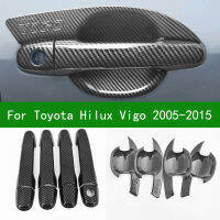 Accessory glossy Carbon fiber car Side Door Handle bowl cover trim For toyota hilux vigo 2005-2015 2012 2010 2008 2009 2014 2013