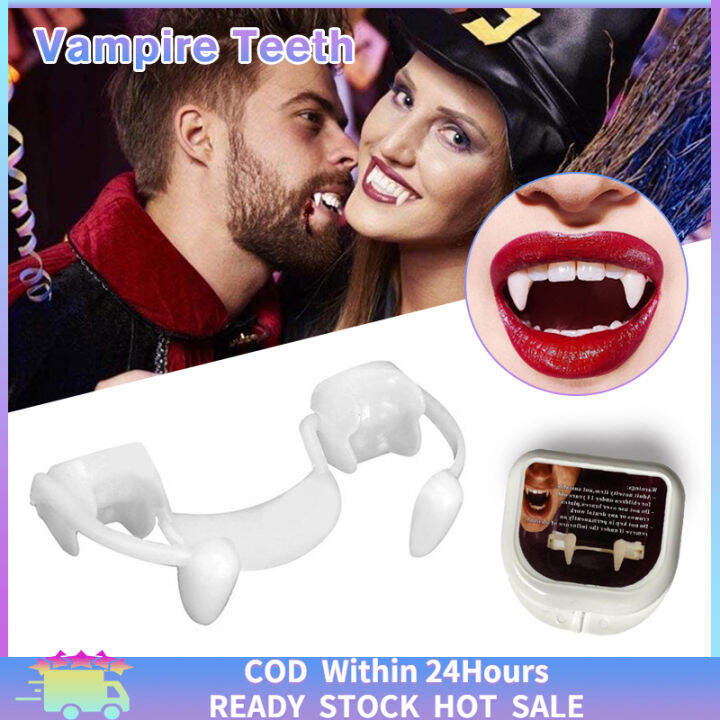 [Fast Delivery] Vampire Fangs Retractable Fake Vampire Teeth Halloween