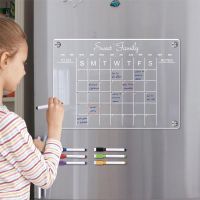 【lz】﹉  Calendário do refrigerador magnético adesivo acrílico transparente apagar seco escrever quadro branco agendar lista de afazeres