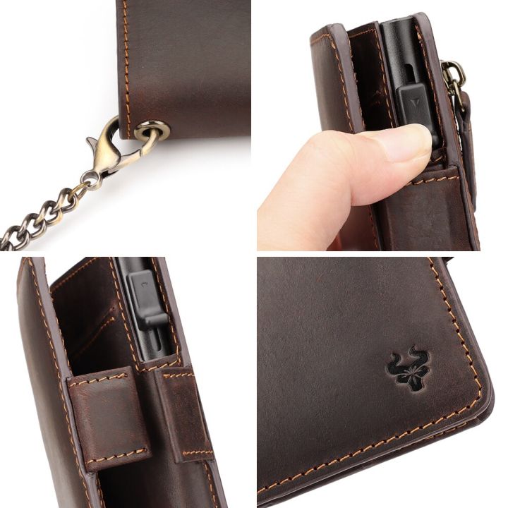 smart-rfid-pop-up-card-holder-genuine-leather-mens-wallet-aluminum-alloy-card-case-with-zipper-coin-pocket-free-engraving-card-holders
