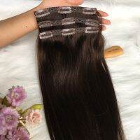 MRSHAIR 100 Human Hair Extensions Clip in Hair Extensions 9Clips Piano Color P18-613 For Volume Only MachineRemy 16-22 Inch