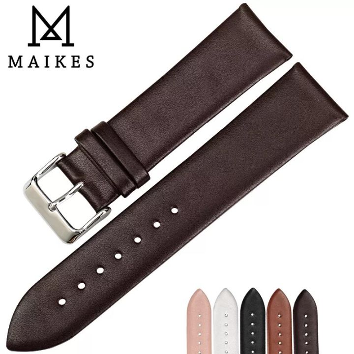 maikes-อุปกรณ์เสริมของนาฬิกาสายนาฬิกาหนังแท้12มม-24มม-สำหรับ-daniel-wellington-dw-สายนาฬิกาสายรัดนาฬิกาข้อมือสีน้ำตาล