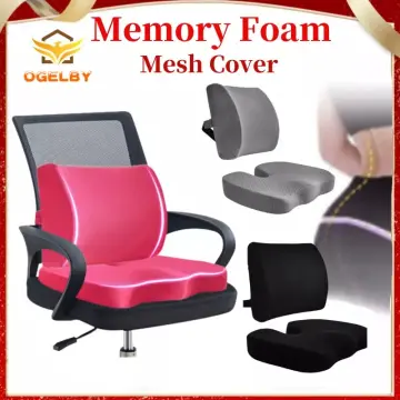 Car Seat Office Chair Bamboo Chip Cover Cushion With Wire Mesh Lumbar Back  Support