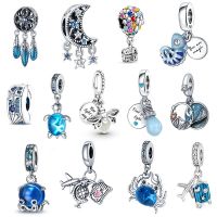 100% 925 Sterling Silver Hot Air Balloon Charm Firefly Charm fit original Pandora bracelet DIY Ladies exquisite Gift