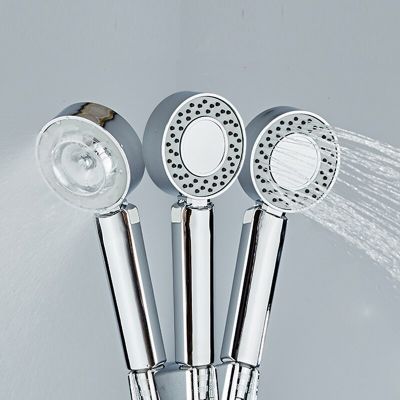 CIFbuy Double-sided Dual Function Shower Head Water Saving Round ABS Chrome Booster Bath Shower High Pressure Handheld Hand Shower