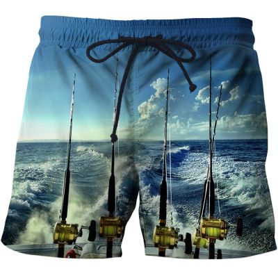2023 Mens 3D printed swimsuit, mens blue printed swimsuit, beach and surf shorts, fashionable vacation beach pants