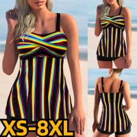 【LZ】✽  Mulheres Vintage Bikini Abstrato Impresso Swimwear Maiô Duas Peças Set Verão Monokini Cintura Alta Swimsuit Tankini Beachwear