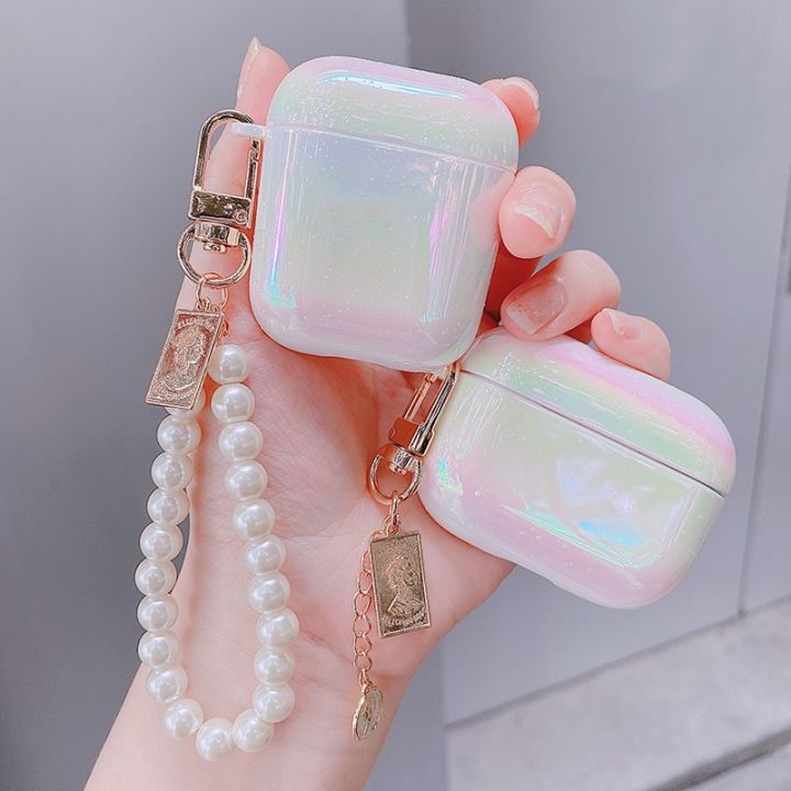 3d-pearl-pendant-water-drop-rainbow-leopard-print-hard-headset-cover-for-airpods-1-2-3-pro-headphone-earphone-case-pearl-gifts-headphones-accessories