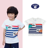 Eclat เสื้อยืดคอกลม แขนสั้น เด็กผู้ชาย 1-6ปี (มีกระดุมไหล่ ไซส์ 12M-2Y)พิมพ์ลายด้านหน้า ผ้า cotton เจอร์ซี่ sku:7689