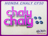 HONDA CHALY CF50 BODY EMBLEM ALUMINIUM "PINK" DACAL RH&amp;LH #โลโก้ติดตัวถัง HONDA CHALY CF50 สีชมพู